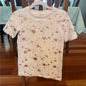 Kids Short Sleeve Pink Metallic Splatter Tee